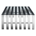 thumbnail image 3 of Pangea Home Vlad Rectangle Brushed Metal Coffee Table in Silver, 3 of 5