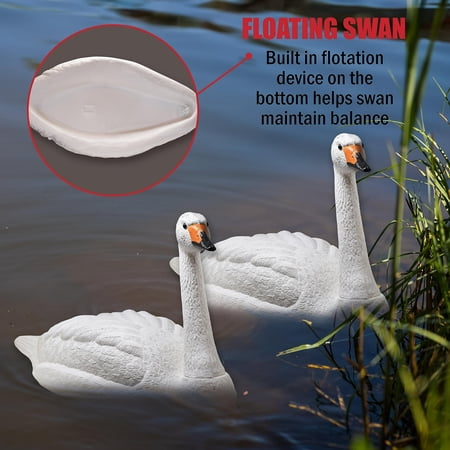 Galashield Swan Decoys for Geese | Large Floating Swan Decoy for Pool, Pond & Lake [2 Pack]‼️missing 1‼️
