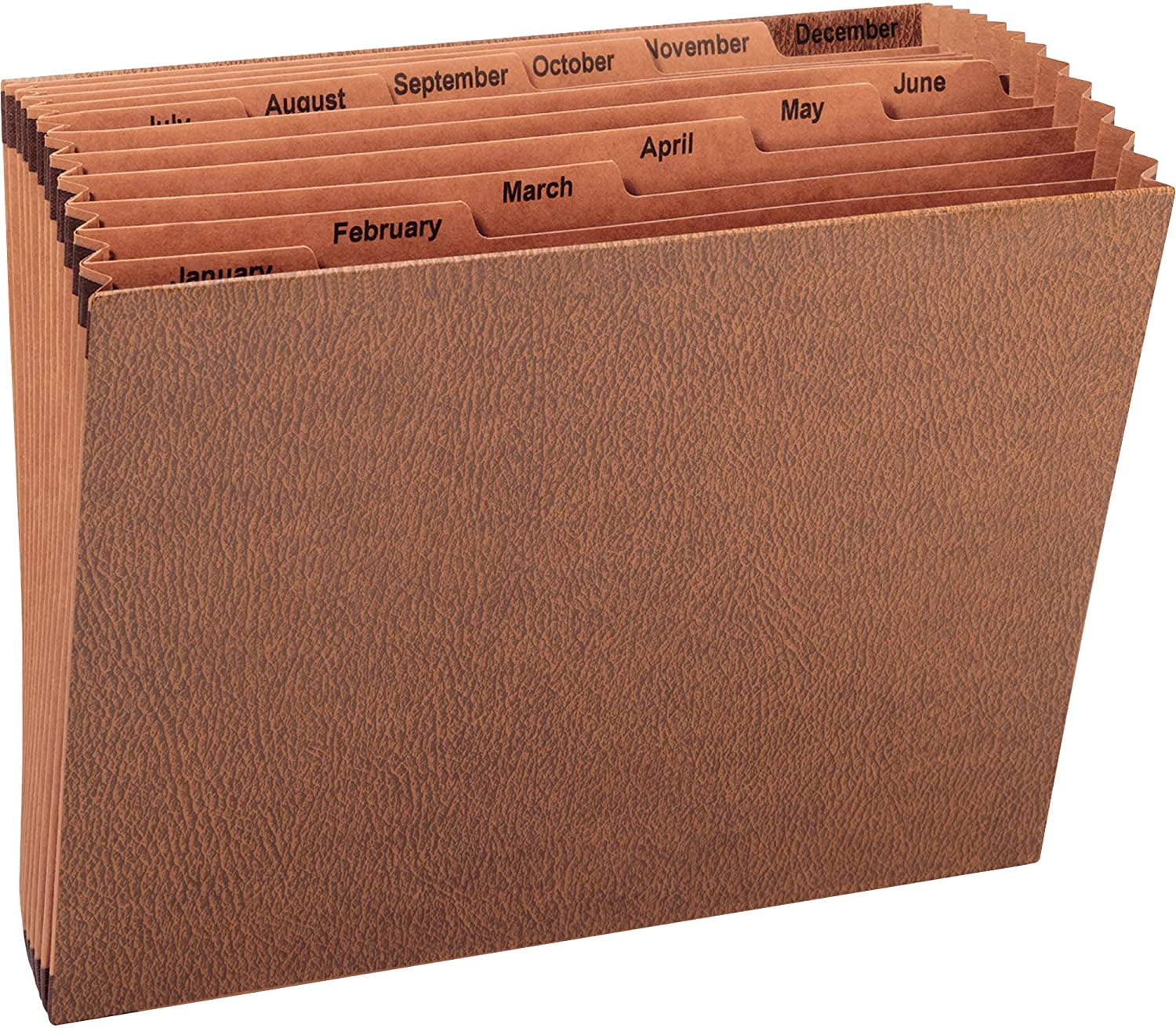 Sparco Accordion Files, NoFlap, 12 Packets, JanDec, Letter, 12 x 10