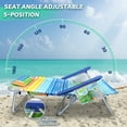 thumbnail image 6 of Waleaf Folding Beach Chair with Cup Holder and Storage Bag -Set of 2, Aluminum Stripes, 6 of 8