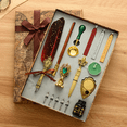 thumbnail image 1 of Juego de bolígrafos con logotipo en forma de corazón, estilo británico, estilo retro, dorado, para cumpleaños, 1 of 3