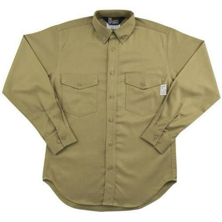 Flame Resistant Khaki Button Down Shirt