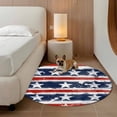thumbnail image 3 of Independence Day Washable Round Area Rug 5 ft, Watercolor Gradient American Flag Red Blue, Soft Non Slip Rugs Stain Repellent Indoor Felt Carpet for Living Dining Room Bedroom Home Office, 3 of 9