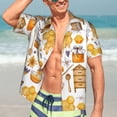 thumbnail image 5 of KLL Men's Hawaiian Shirt Short Sleeve Button Down Beach Shirts-Honey Bee Set, 5 of 5
