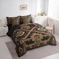 thumbnail image 3 of jejeloiu Jungle Bear Silhouette 7pcs Bedding Comforter Set,Vintage Aztec Geometric Queen Bedding Sets,Boho Retro Triangle Rhombus Queen Sheet Sets For Adults,Microfiber Bedroom Decor Reversible, 3 of 8