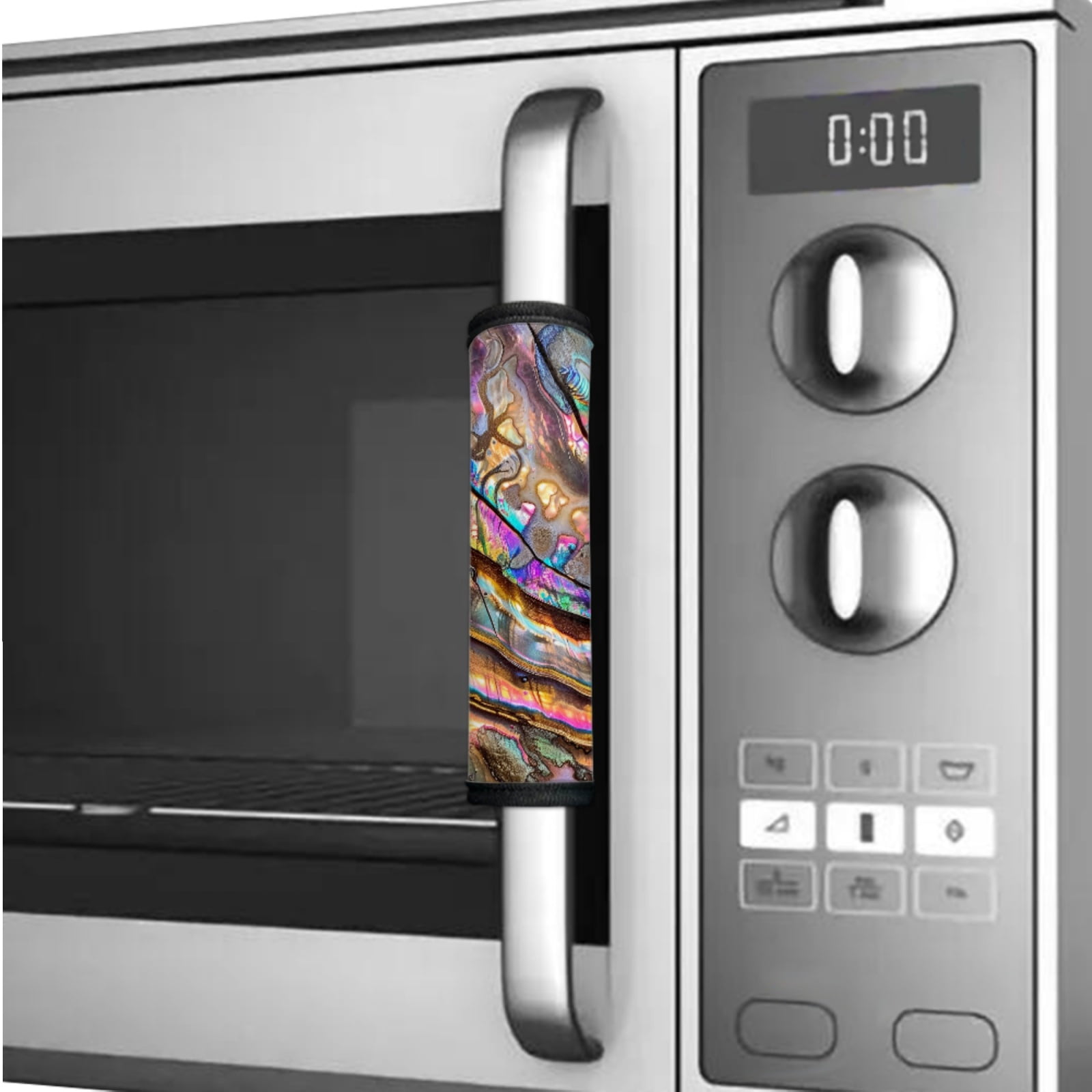 SEANATIVE Refrigerator Door Handle Covers Set of 6 Neoprene Kitchen Appliance Handle Anti-Dust Protector for Fridge Microwave Kitchen Cabinet Stove Dishwasher, Abalone Shell Print Iridescence