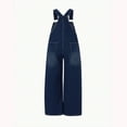 thumbnail image 6 of Shadoumai Girls Denim Overalls Washed Wide Leg Jumpsuit Casual Fashion Toddler Teen Youth Overall Pants, 6 of 7