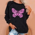 thumbnail image 2 of WREESH Breast Cancer Awareness Sweatshirt Women Pink Ribbon Long Sleeve Crewneck Sweatshirts Fall Casual Loose Comfy Rib Pullover Trendy Graphic Tee Tops Black G, 2 of 6