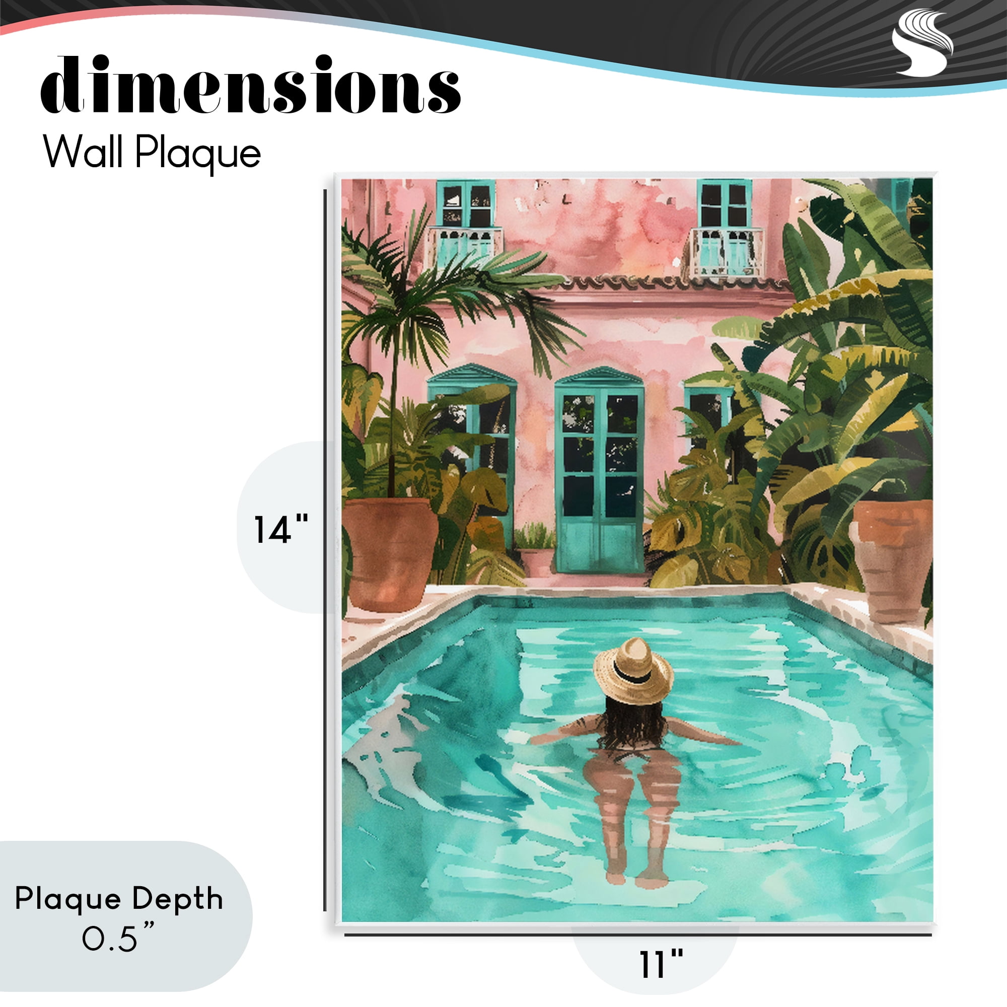 Stupell Industries Girl Swimming In Pool Wall Plaque Art, design by The Prints Vibe