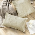 thumbnail image 2 of Phantoscope Shiny Crushed Velvet with Trim Series Decorative Throw Pillow, 22" x 22", White, 2 Pack, 2 of 6