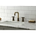 thumbnail image 2 of Kingston Brass KS1413RKX Webb Widespread Bathroom Faucet with Knurled Handle and Push Pop-Up Drain, Antique Brass, 2 of 8