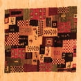 thumbnail image 1 of Ahgly Company Indoor Square Abstract Orange Contemporary Area Rugs, 4' Square, 1 of 1