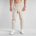 thumbnail image 5 of Hwmodou Men Leisure Pants Summer Fall Cotton Long Underwear Slim Zipper Ankle-Tied Leisure Sports Outdoor Casual Pants Walking Lounging Bottoms, 5 of 7