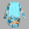 thumbnail image 3 of Odeerbi 2-10 Years Kids Girls Long Sleeve Rash Guard Swimsuits Two Pieces Athletic Training Swimsuit Hawaiian Surfing Swimwear Floral Sunscreen Bathing Suit with Swim Trunks Set, 3 of 3
