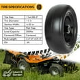 thumbnail image 5 of RVpunk 11x4.00-5 Lawn Mower Tire with Wheel, Flat Free Assembly, 3.4-4 in-4.5-5 in Centered Hub, Universal Fit, 2-Pack, 5 of 6