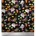 thumbnail image 1 of Soimoi Crepe Silk Fabric Wine Glass,Bottle & Cups Print Sewing Fabric Yard 42 Inch Wide, 1 of 1