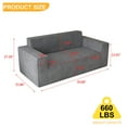 thumbnail image 3 of Sofa-in-a-Box, Memory Foam 3-Seater Couch, No Installation & Easy to Transport, Deep Seat Modern Sofa with Corduroy Fabric, Couch for Living Room, Bedroom, Apartment, Home Office,gray, 3 of 10