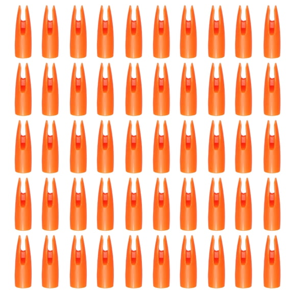 Uxcell Archery Arrow Nocks, 8MM/0.31" ID Plastic Nocks Glue on Replacement Arrow Tail-Fitting For (DIY Hunting/Compound/Recurve Bow/Compound Bow) & 50 Pcs & Plastic & Orange
