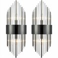 thumbnail image 2 of SAMTEEN Crystal Modern Wall Sconces Black Glass 2-Light LED Incandescent Fixture, 2 of 4