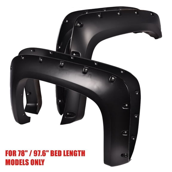Fit For 07-13 Silverado 1500 2500HD/3500HD Pocket Rivet Style Fender Flares