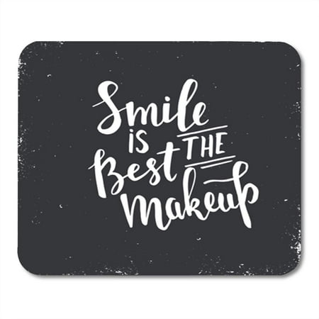 LADDKE Motivate Smile is The Best Makeup Hand Lettered Calligraphic Mousepad Mouse Pad Mouse Mat 9x10
