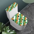 thumbnail image 2 of HELLHERO Striped Shamrock Variety Bathroom Toilet Lid Cover, Stays in Place Machine Washable Polyester Lid Cover Set for Toilet, 2 of 8