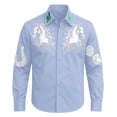 thumbnail image 3 of JAJAHO Boys Long Sleeve Shirts Western Cowboy Horse Pattern Button Down Collared Shirts For Kids 4-13Y Soft Tops, 3 of 4