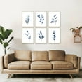 thumbnail image 2 of Navy Blue Botanical Wall Art Set of 6, Minimalist Abstract Botanical Prints Watercolor Blue White Leaf Plant Wall Decor Canvas Painting, Boho Floral Botanical Wall Decor for Bathroom, Bedroom, 2 of 6