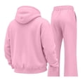 thumbnail image 4 of Iaqnaocc Mens Sweat Suit 2 Piece Set Casual Athletic Zip Up Hooded Sweatshirt and Sweatpant Work Out Fall Track Suit Outfits with Pocket Pink 3XL, 4 of 6