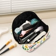 thumbnail image 2 of FORMRS Makeup Bag Travel Cosmetic Organizer for Women Fold Flat Zipper Pouch with Handle, Retro Yellow Floral, 2 of 8