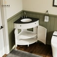 thumbnail image 5 of Tennant Brand 24" White Corner Bathroom Vanity with Black Granite Top, 5 of 6