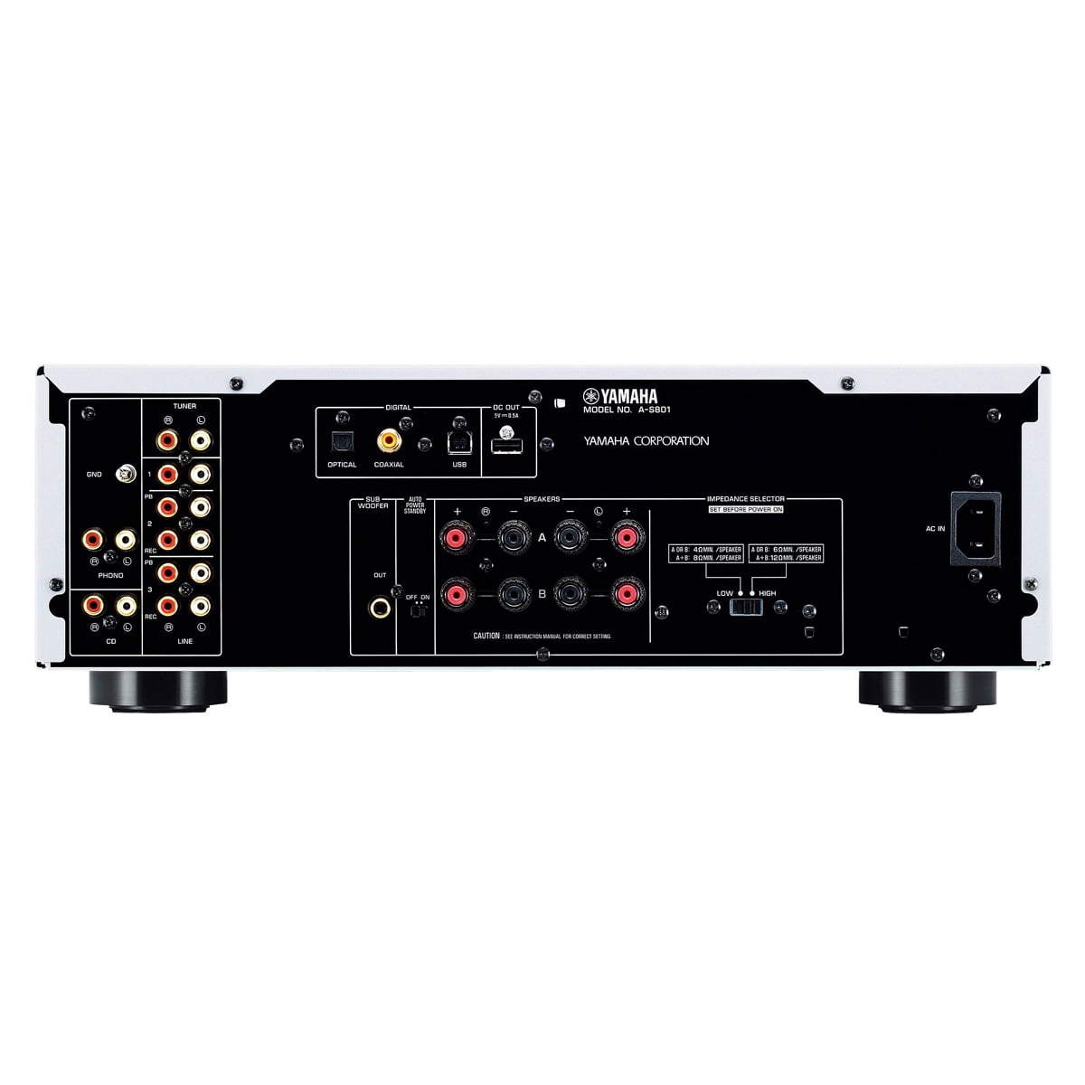 Yamaha A-S801 100 Watts Continuous Power 2.0 Channel Audio Power Amplifier