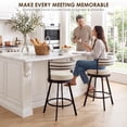 thumbnail image 5 of Zesthouse 26.6″ Swivel Bar Stools Set of 2, Linen Upholstered Counter Stools with Barrel Back and Metal Legs, Modern Counter Height Barstools for Kitchen Island, Beige, 5 of 11