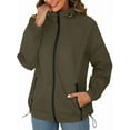 thumbnail image 3 of Chaqueta Impermeable para Mujer, Cortavientos, Impermeable, con Capucha, Plegable y Bolsillos. Verde L, 3 of 9