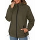 thumbnail image 3 of Chaqueta Impermeable para Mujer, Cortavientos, Impermeable, con Capucha, Plegable y Bolsillos. Verde XL, 3 of 9