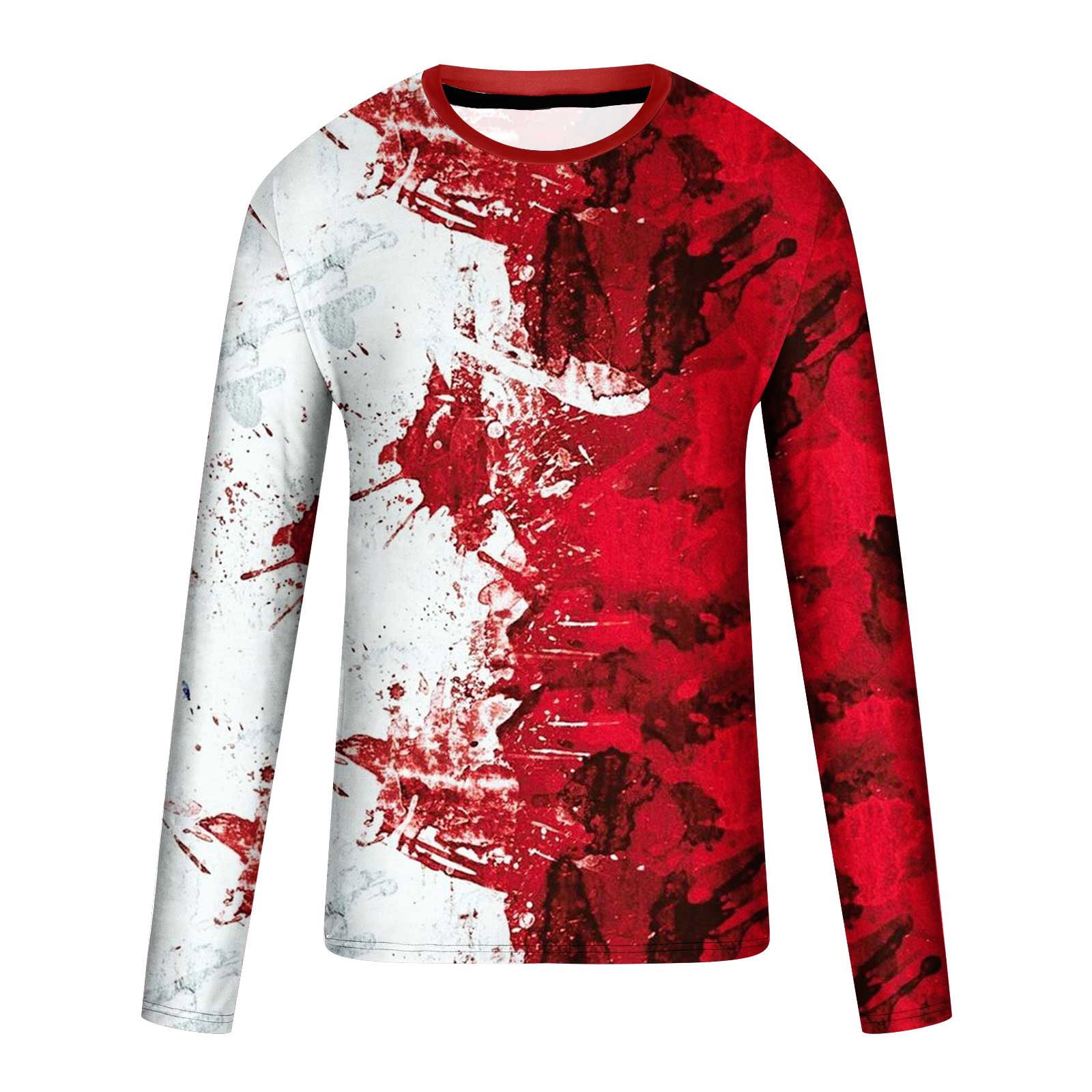 Oalirro Men's T-Shirts Graphic Vintage Long Sleeve Round