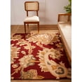 thumbnail image 5 of Rugsotic Carpets Hand Tufted Wool Eco-Friendly Area Rugs - 6'x6', Square, Dark Red, Modern Contemporary Design, High Pile Handmade Anti Skid Rugs for Living Room, Bed Room (K00151), 5 of 6