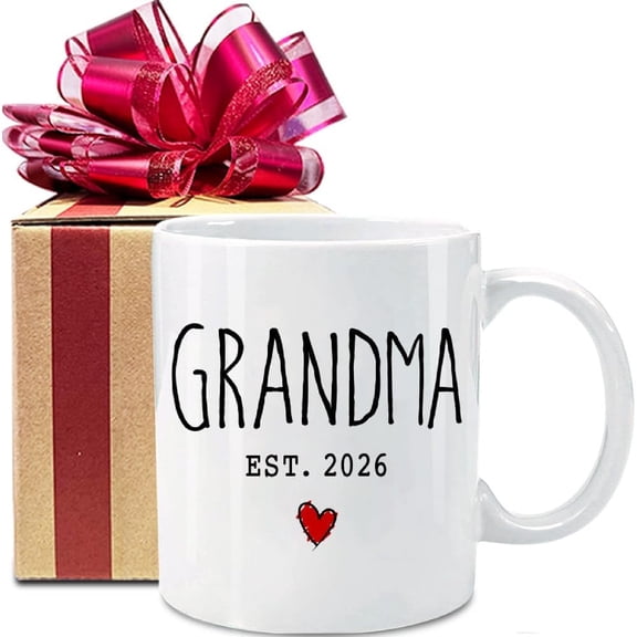First Time Grandma EST 2026 Mugs Gifts, New Grandma Gift, Mothers Day Gift, Pregnancy Reveal Announcement Mug, Promoted to Be Grandmother Mug, Unique Birthday Thanksgiving Gifts for Grandmother