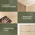 thumbnail image 5 of Aufeile 3 Piece Dresser and Nightstand Set for Bedroom, Boho 6 Drawer Dresser & 2 Nightstands with USB Charging, Fluted Wood Storage Cabine, Modern Bedroom Furniture Set, Natural, 5 of 14