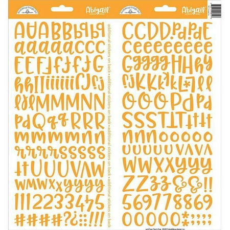 UPC: 0842715058118 | Abigail Font Cardstock Alpha Stickers 6 X13 2/Pkg-Tangerine