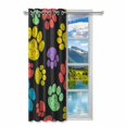 thumbnail image 2 of MKHERT Paw Print Blackout Window Curtain Drapes Bedroom Living Room Kitchen Curtains 52x84 inch, 2 of 2