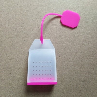 Infusor de té de silicona, bolsas de té reutilizables, infusor de té de hojas sueltas, filtro de té más empinado para té suelto, té suelto más empinado(Transparente + rojo rosa)(3 piezas)