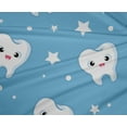 thumbnail image 5 of oneOone Polyester Spandex Light Blue Fabric Teeth Diy Clothing Quilting Fabric Print Fabric By Yard 56 Inch Wide, 5 of 6
