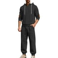 thumbnail image 3 of Fewfanhot Sweatsuits for Men 2 Piece Hoodie Sweatsuit Jogging Suit Cargo Pant Set Warm Up Suit Workout Gym Set Fall Outfit, 3 of 5