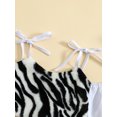 thumbnail image 4 of Gureui Kids Baby Girls Skirt Suit, Tie-up Straps Off-the-shoulder Pullover + Leather Skirt 2Pcs Clothes Set, 4 of 9