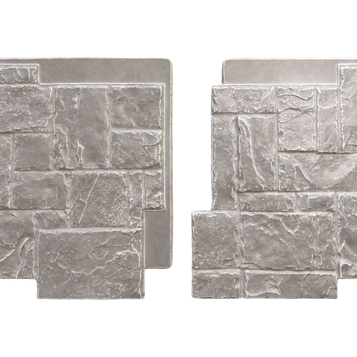 Ekena Millwork 49"W x 24 1/2"H x 1 1/4"D Castle Rock Stacked Stone, EverStone Faux Stone Siding Panel, Grey Granite