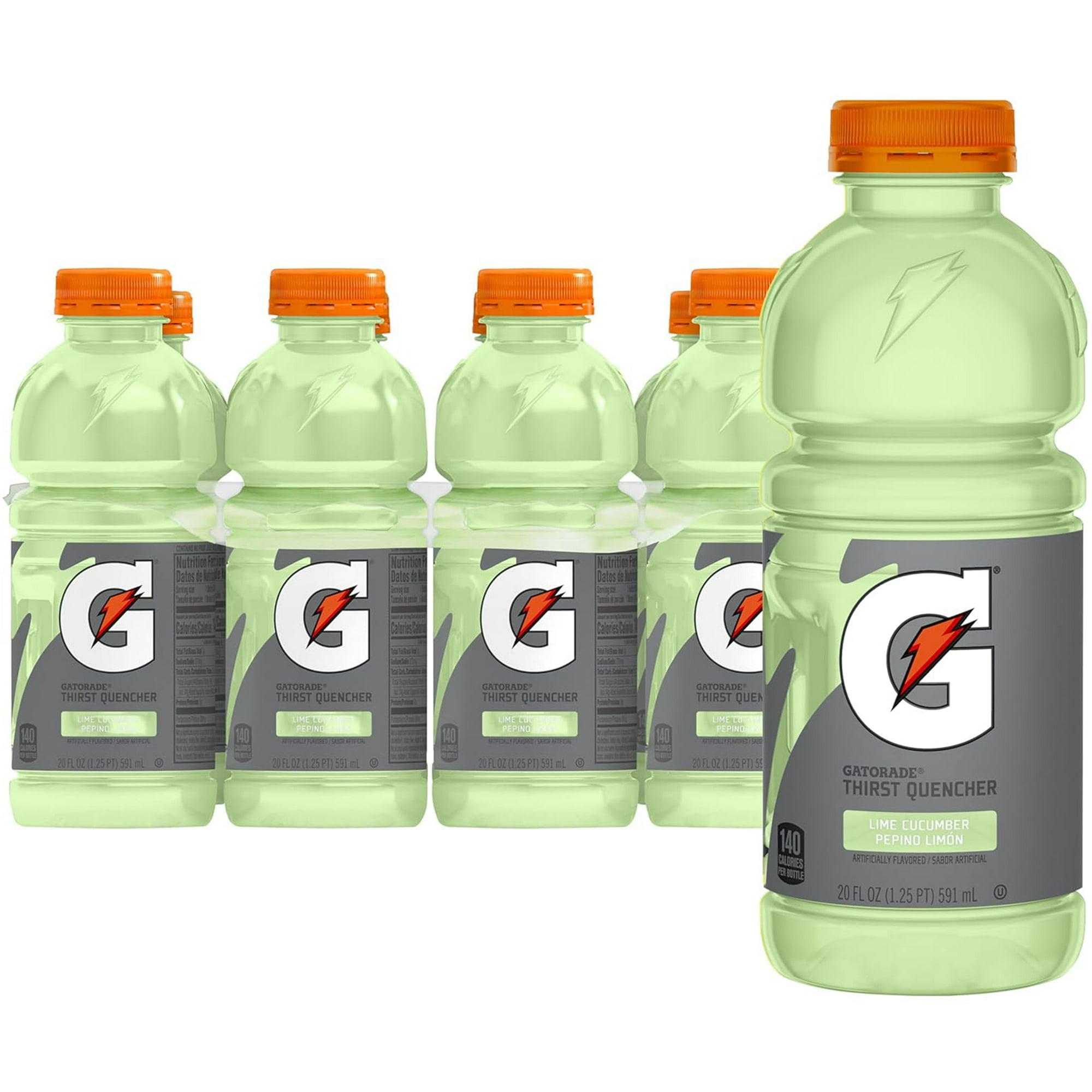 Gatorade Thirst Quencher Electrolyte Sports Drink, Lime Cucumber, 20 fl oz, 8 Count Bottle