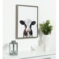 thumbnail image 5 of DesignOvation Sylvie Baby Cow Portrait Framed Canvas Wall Art By Amy Peterson, 18x24 Gray, Cute Baby Animal Home Decor For Living Room, Bedroom, Or Nursery, 5 of 5