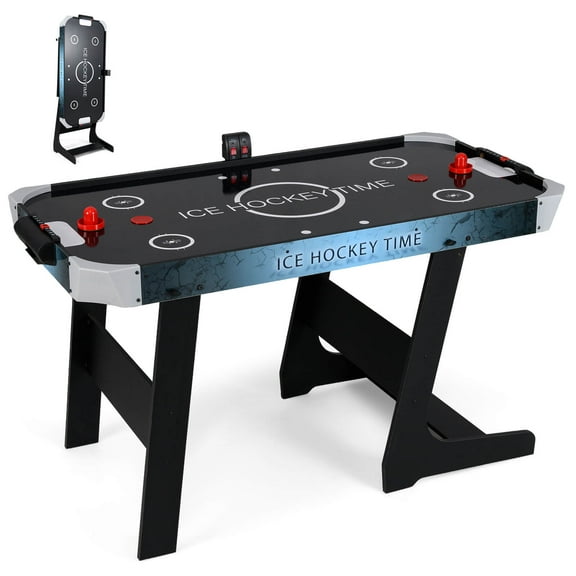 Costway Foldable Air Hockey Table for Kids & Adults with Digital LED Scoreboard