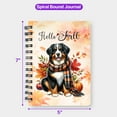 thumbnail image 5 of Hello Fall Bernese Mountain Dog Scarf Welcome Autumn with Leaves Pumpkins Spiral Bound Journal Berner Lover Gifts 5x7in Spiral Notebook - 00011, 5 of 5